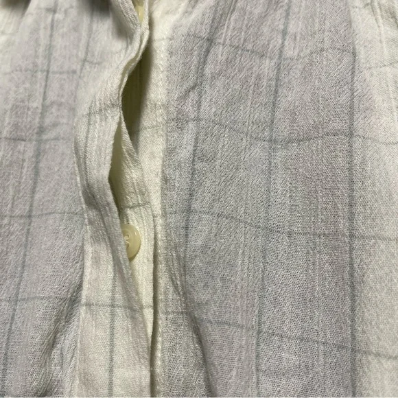 Madewell Light Spun Hilltop Cropped Fit Shirt in Windowpane Print MEDIUM - Picture 4 of 9